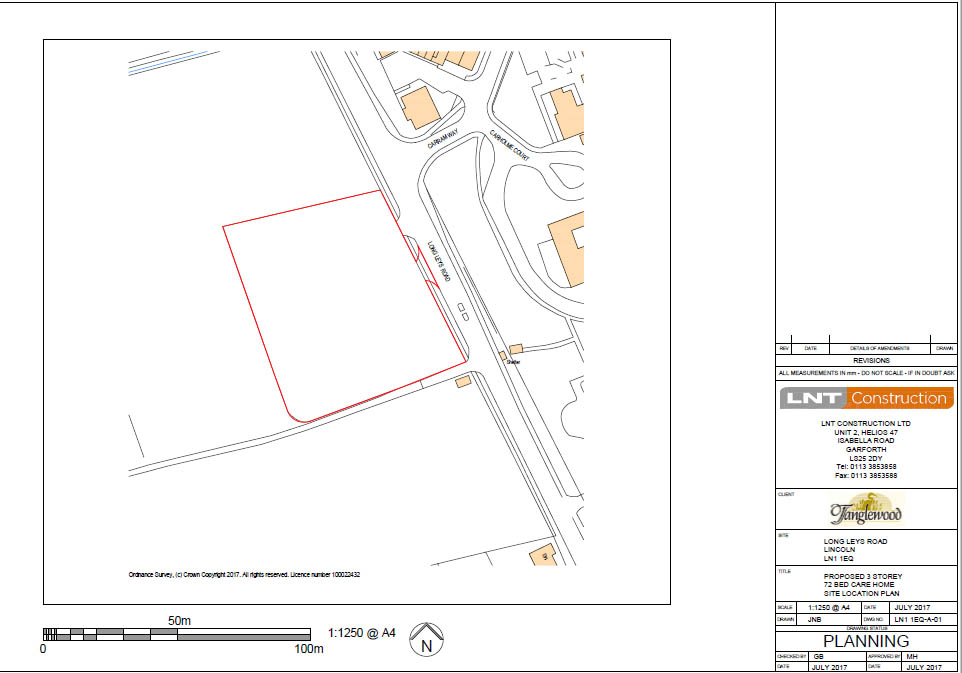 Location Plan Tanglewood Carehomes Long Leys Road Lincoln