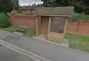 Bus stop for St Georges bus service on Long Leys Road Lincoln