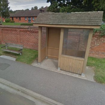 Bus stop for St George's bus service on Long Leys Road Lincoln