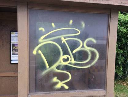Graffiti on Long Leys Bus Shelter