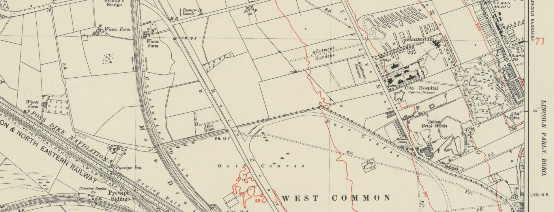 1948 map of Long Leys L:incoln