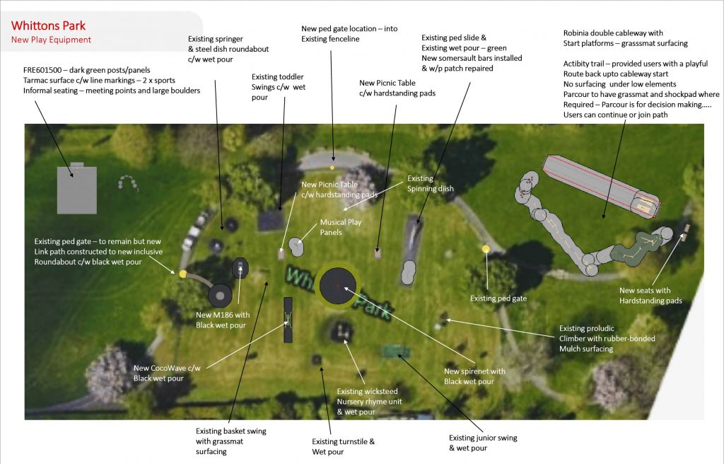 Overall site layout at Whittons Park