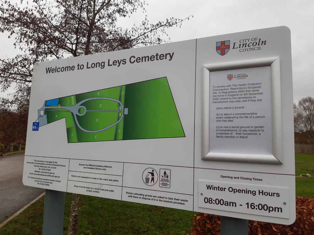 Long Leys Cemetery Signage