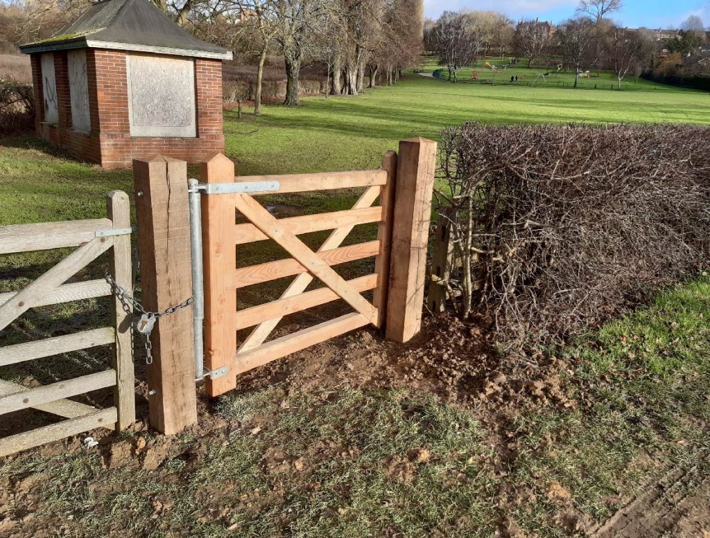 Whittons Park: New pedestrian gate off Long Leys Road.