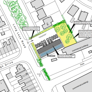 Commercial development - north of Mawers Farm Long Leys Road